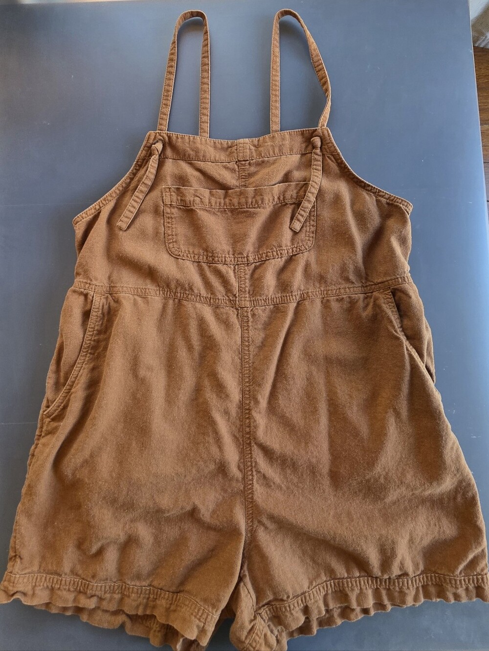 Old Navy Linen Blend Rust Short Overalls M TALL